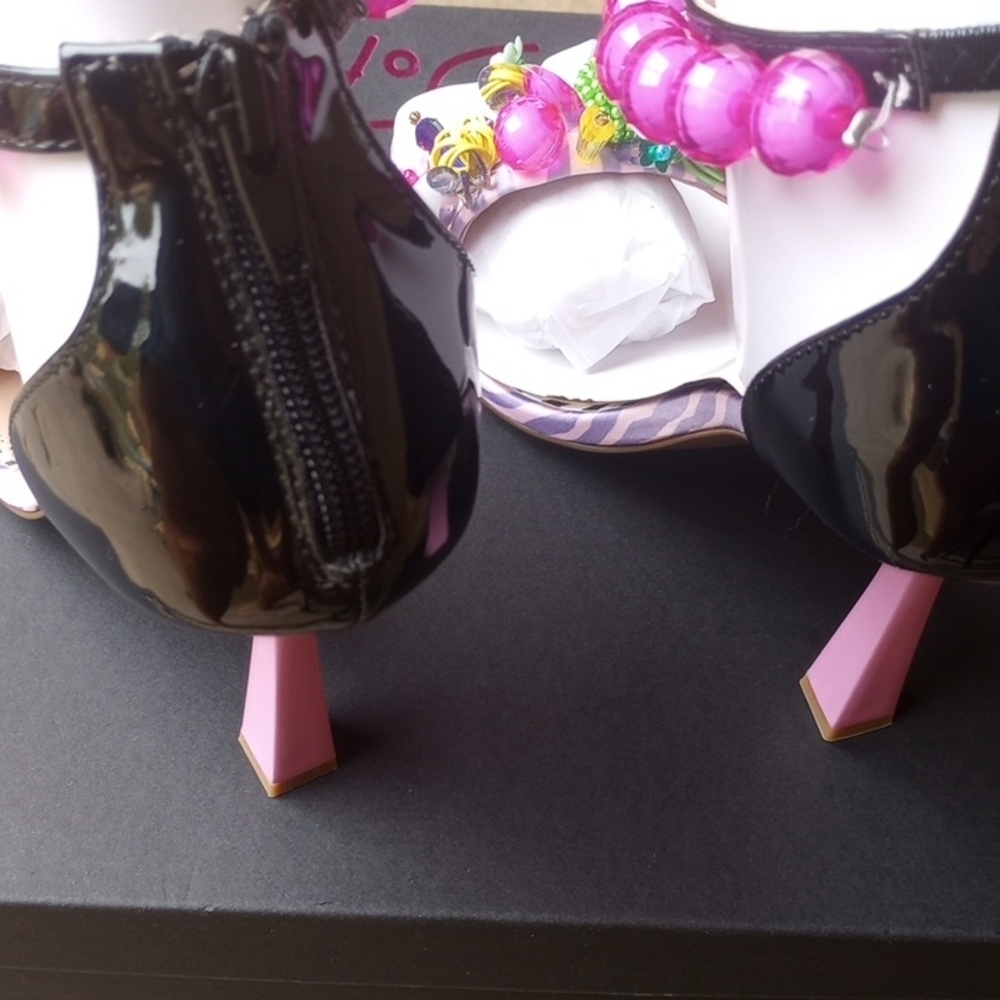 Betsey Johnson Pink and White Heels with Embellishments - Picture 5 of 8